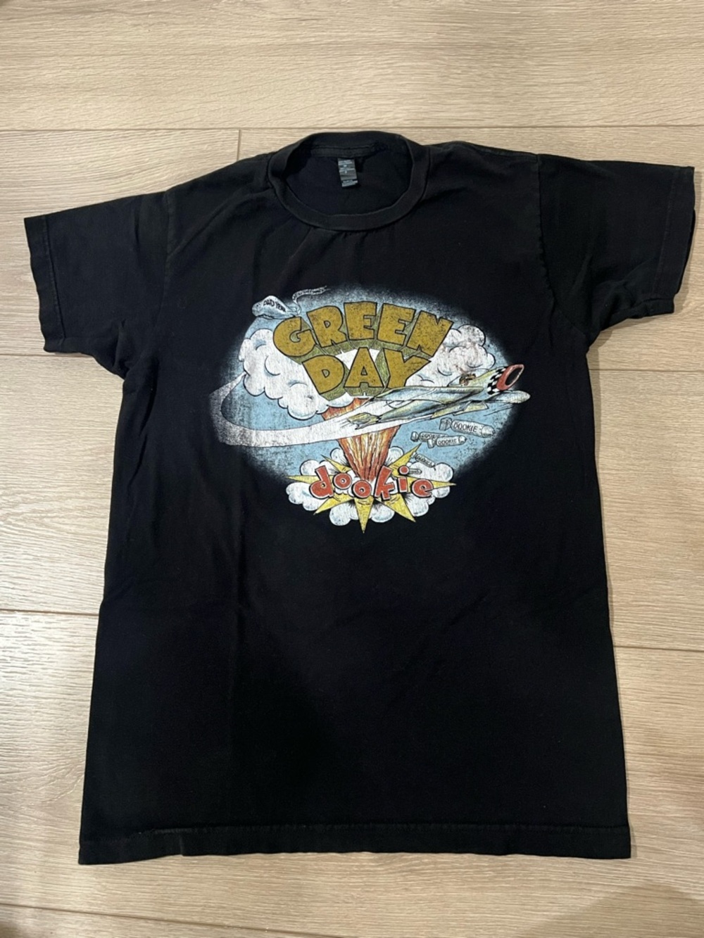 Green Day Dookie Graphic Men's Black Cotton Short Sleeve T-Shirt Size Small